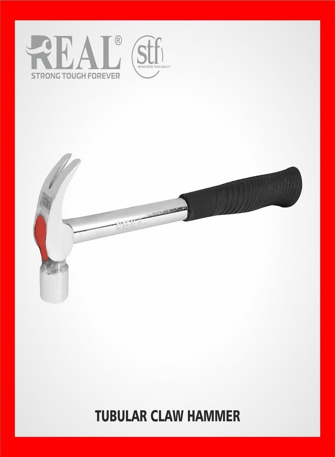 REAL stf مطرقة REALstf ذات مخلب منحني من الفولاذ الأنبوبي - 3/4 رطل | هيكل متين | مقبض مانع للانزلاق | مثالية لأعمال النجارة والأشغال اليدوية والاستخدام المنزلي - Image 2